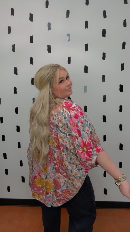 Floral Printed Button Down Top