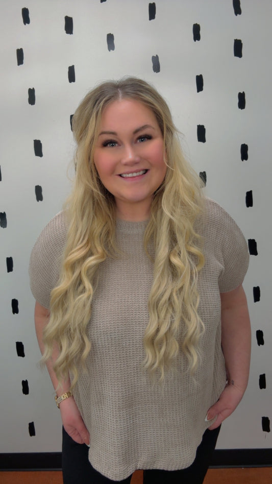 Ash Mocha Chenille Cap Sleeve Top