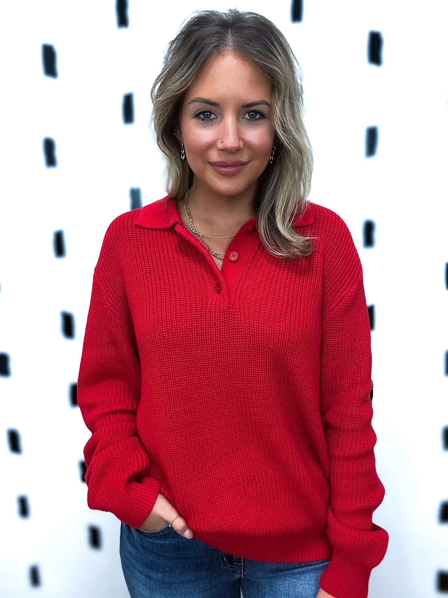 Red Collar Sweater
