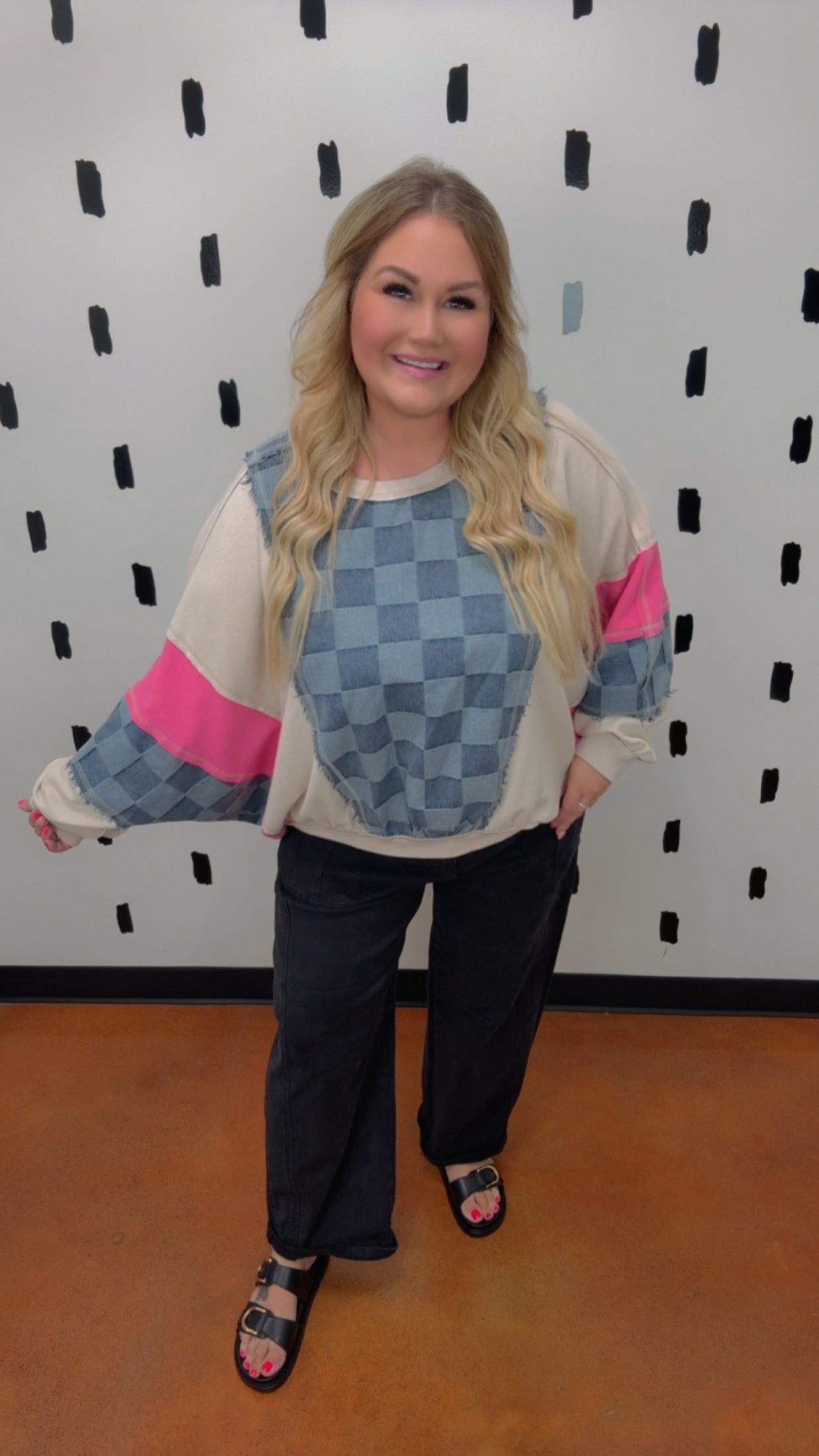 Washed Denim and Knit Mix n Match Top