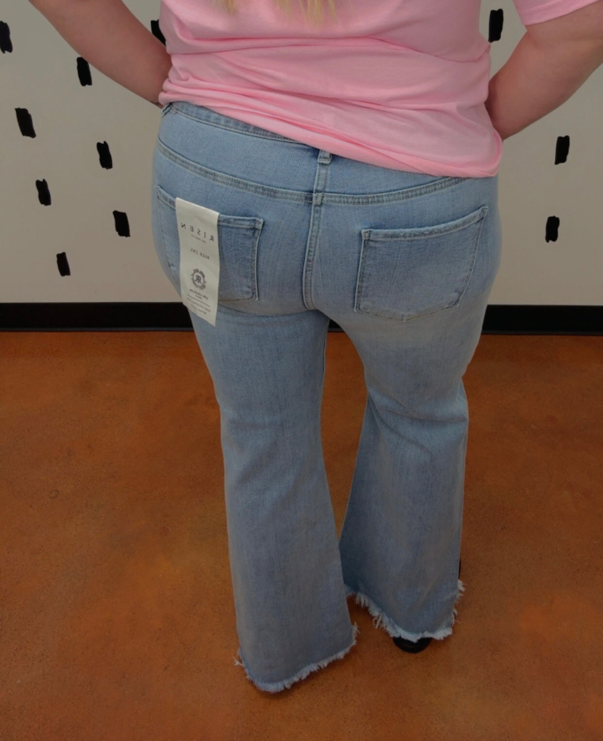 High Rise Crop Bootcut Fray Hem Jeans