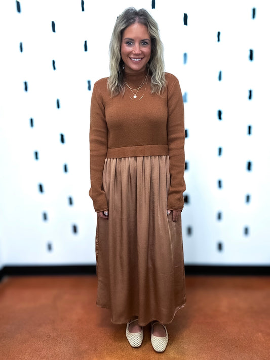 Mocha Sweater Top Moxi Dress