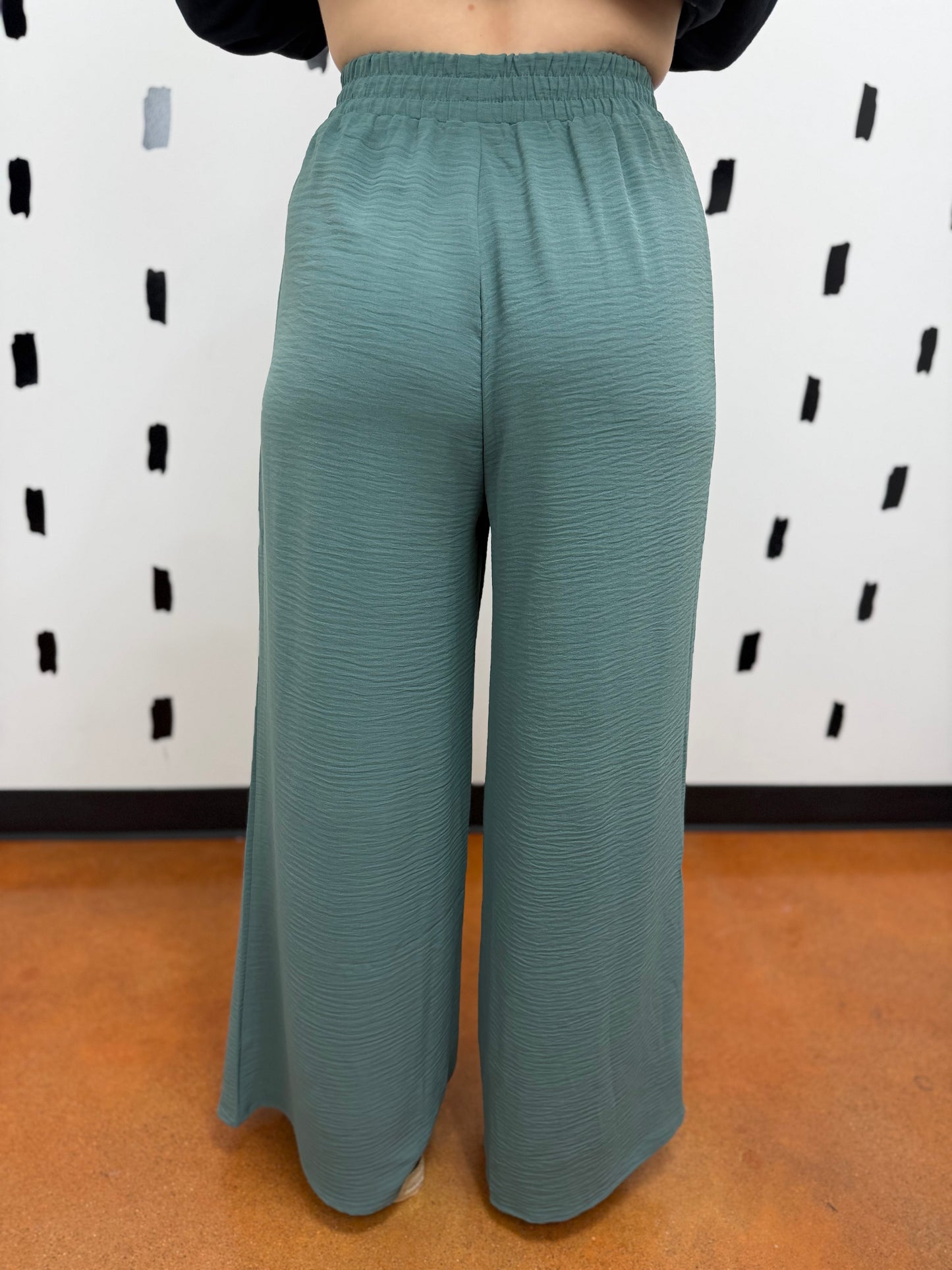 Ash Jade Wide Leg Elastic Waist Pants