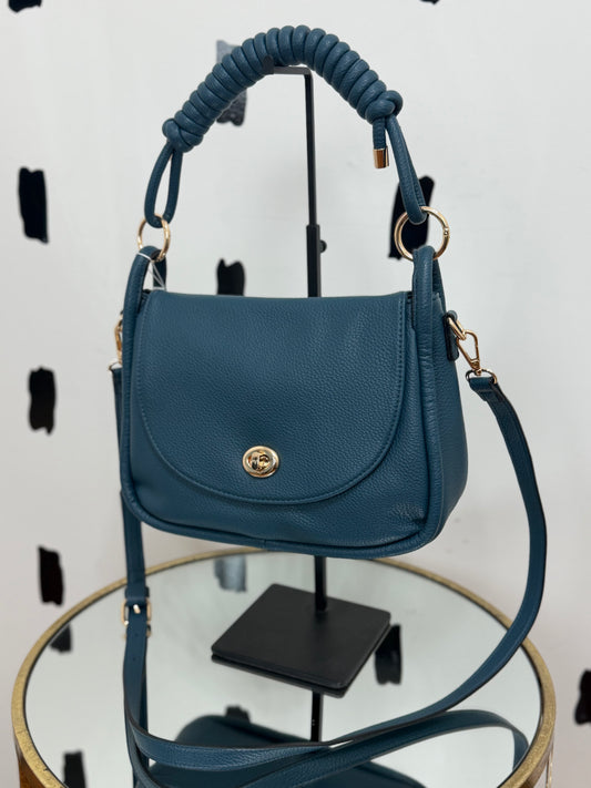 Prussian Blue Fold Over Bag
