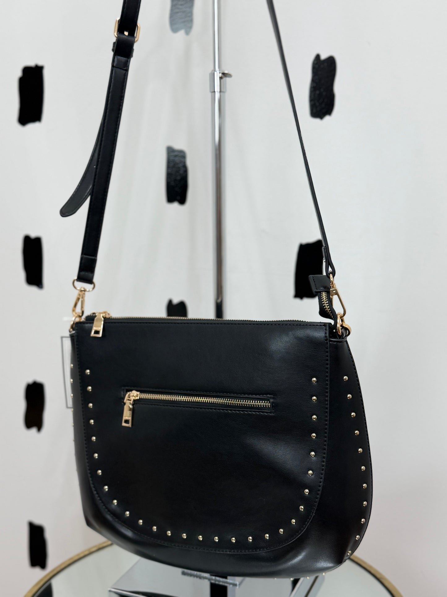Black Gold Stud Crossbody