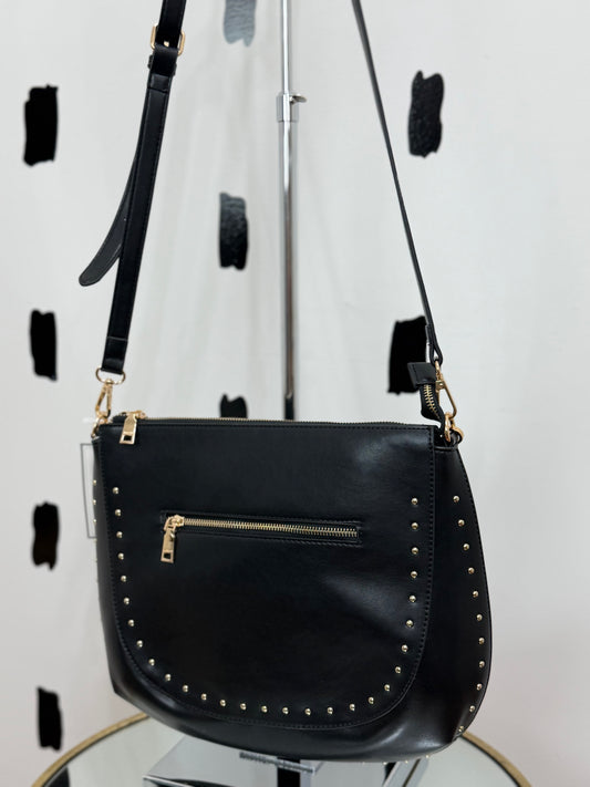 Black Gold Stud Crossbody