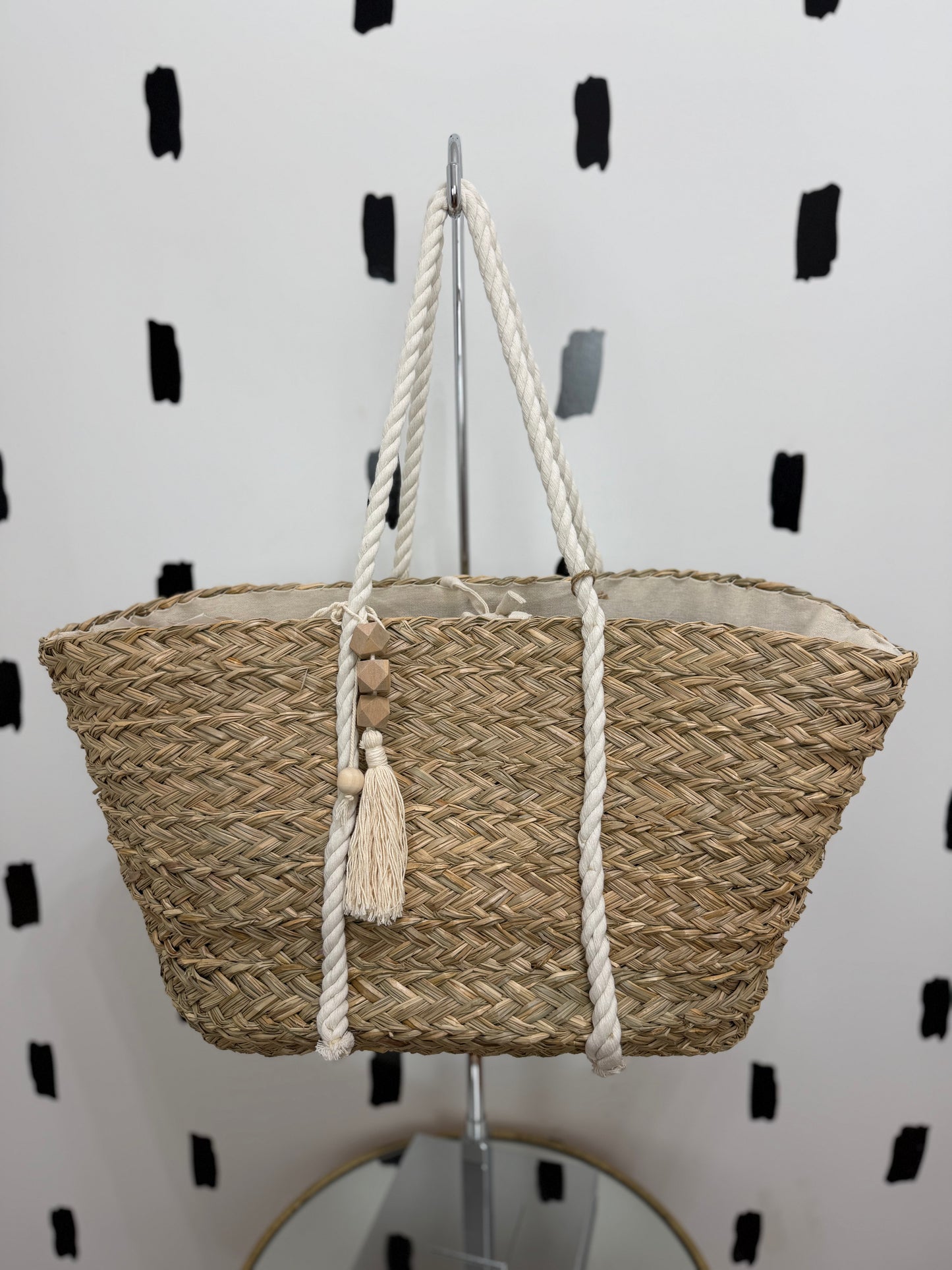 Natural Woven Summer Tote
