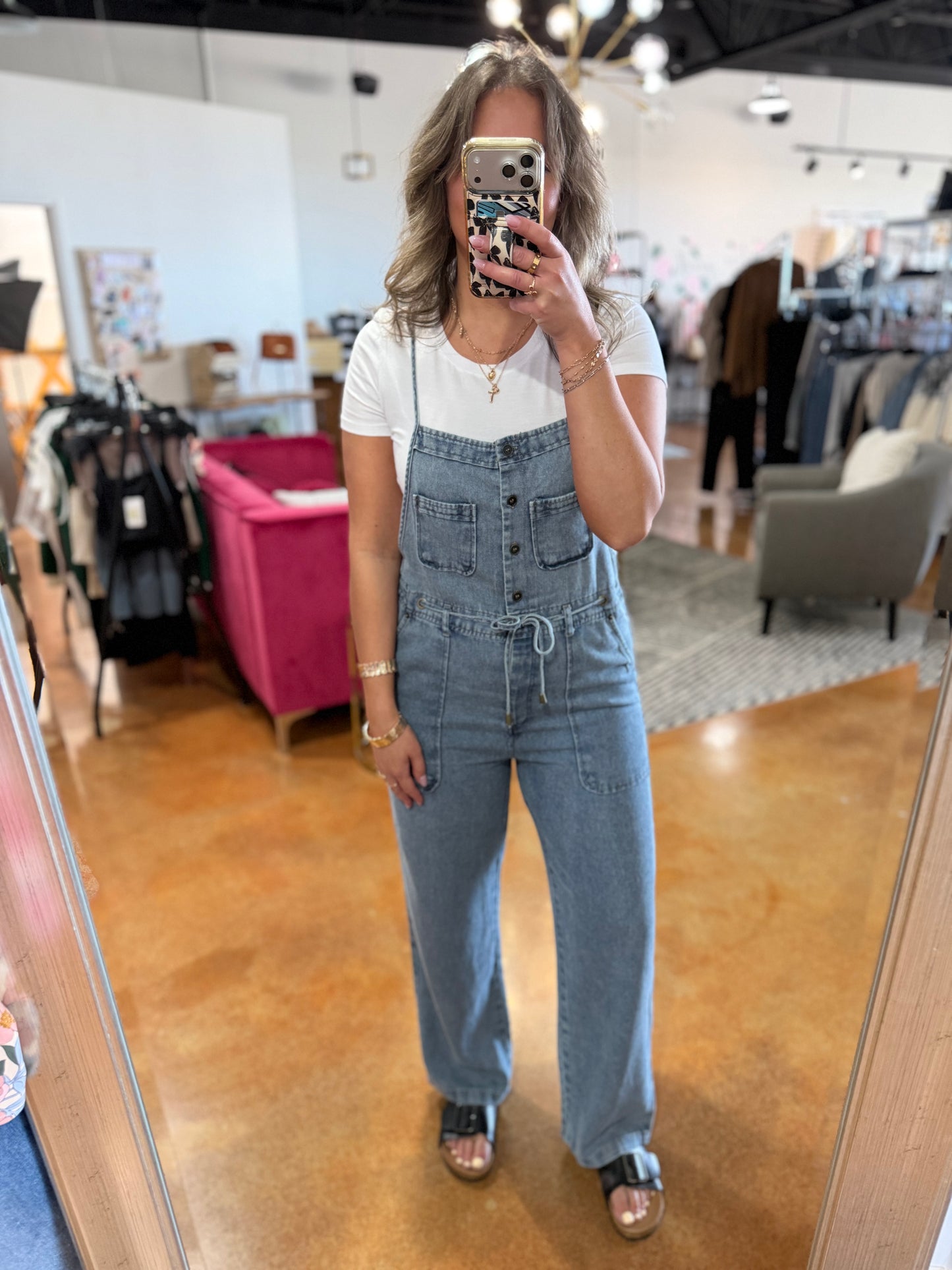 Denim Thin Strap Overalls