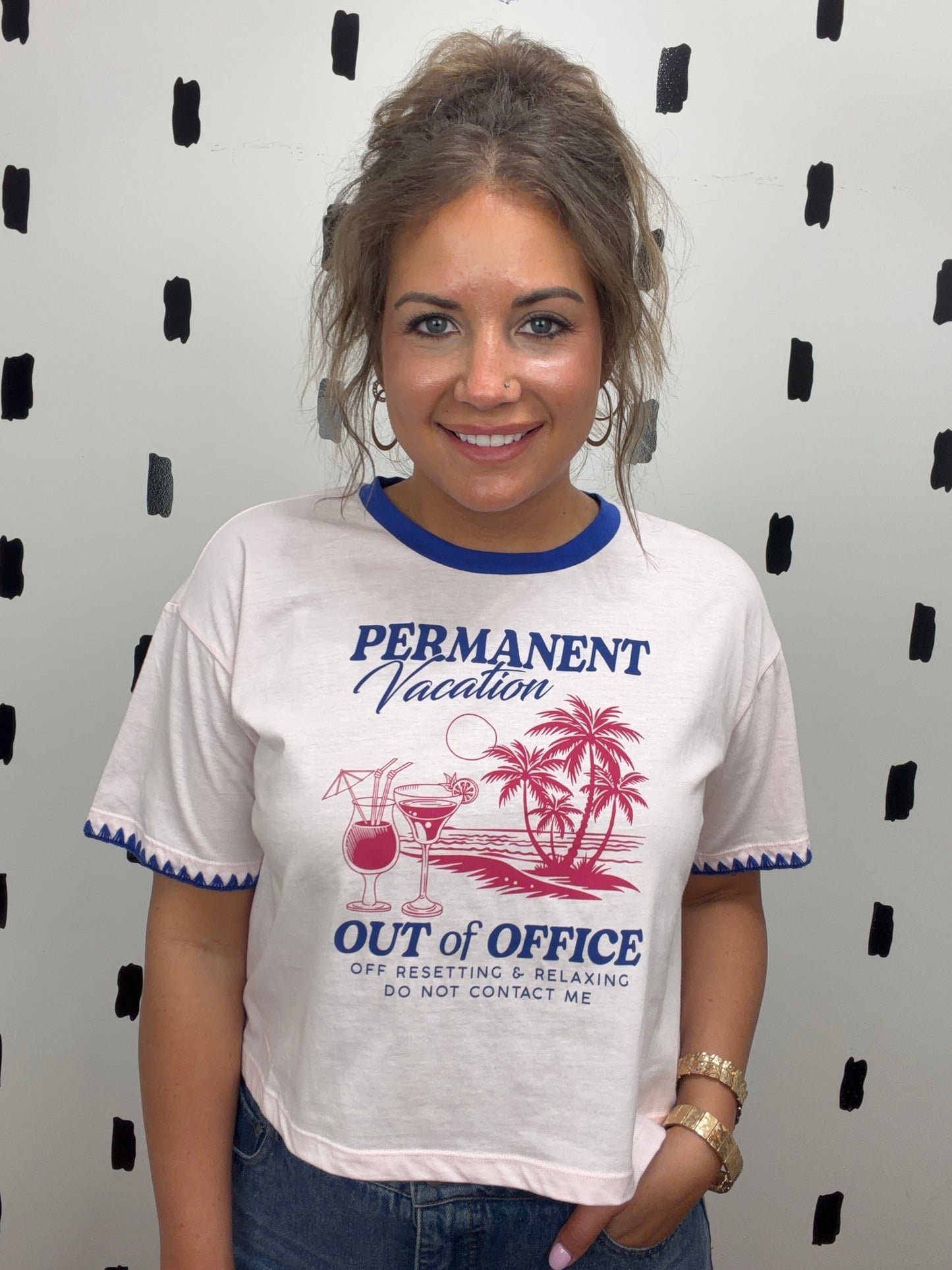 Blush/Blue Short Sleeve Graphic Tee