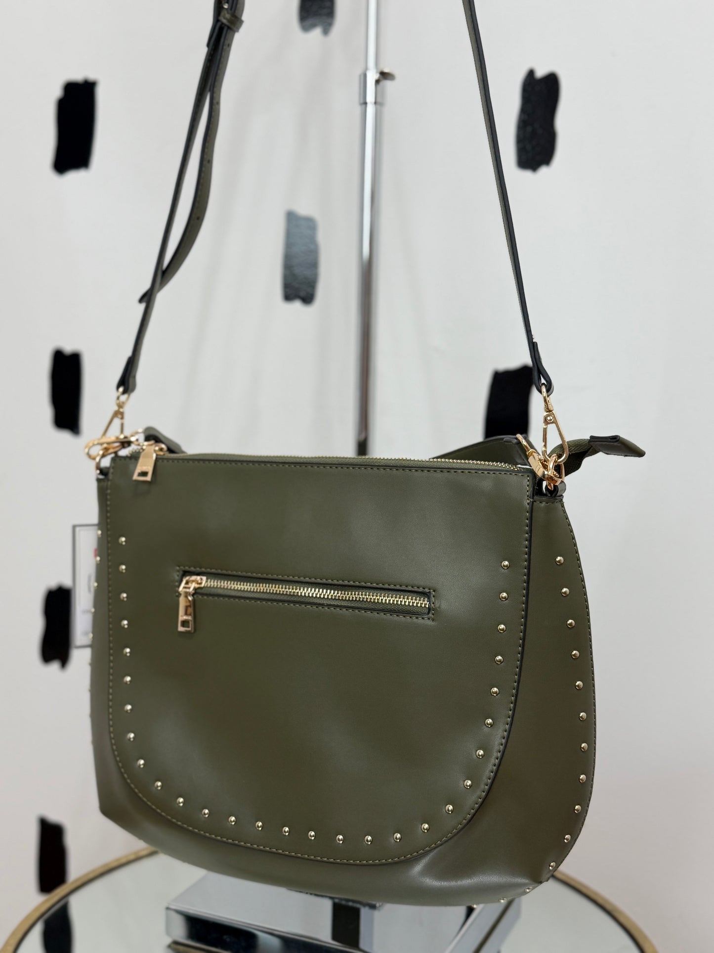 Olive Gold Stud Crossbody