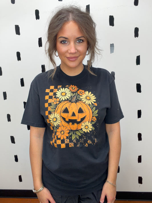 Pumpkin/Floral Graphic Tee