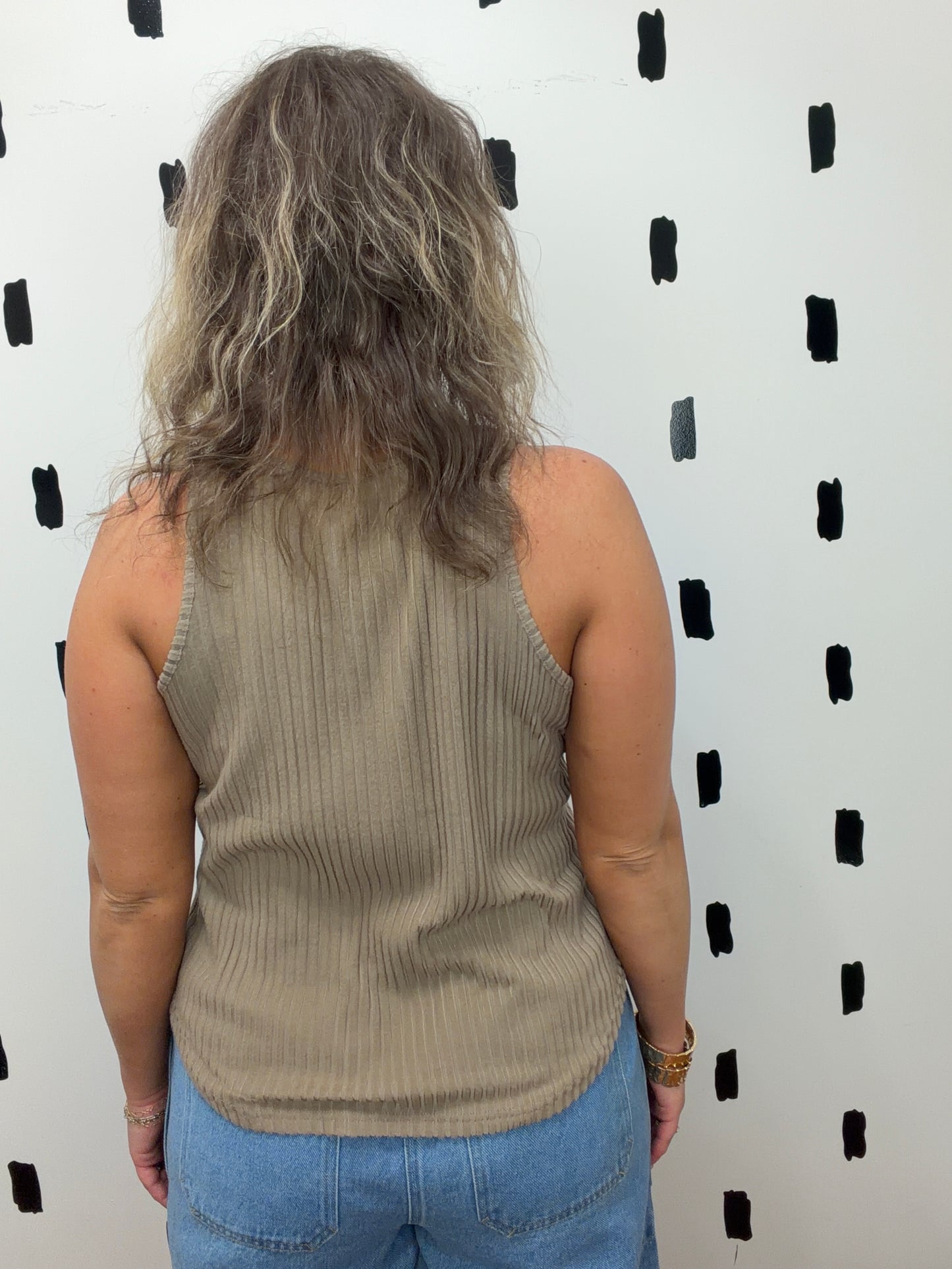 Taupe Softcore Ribbed Sleeveless Top