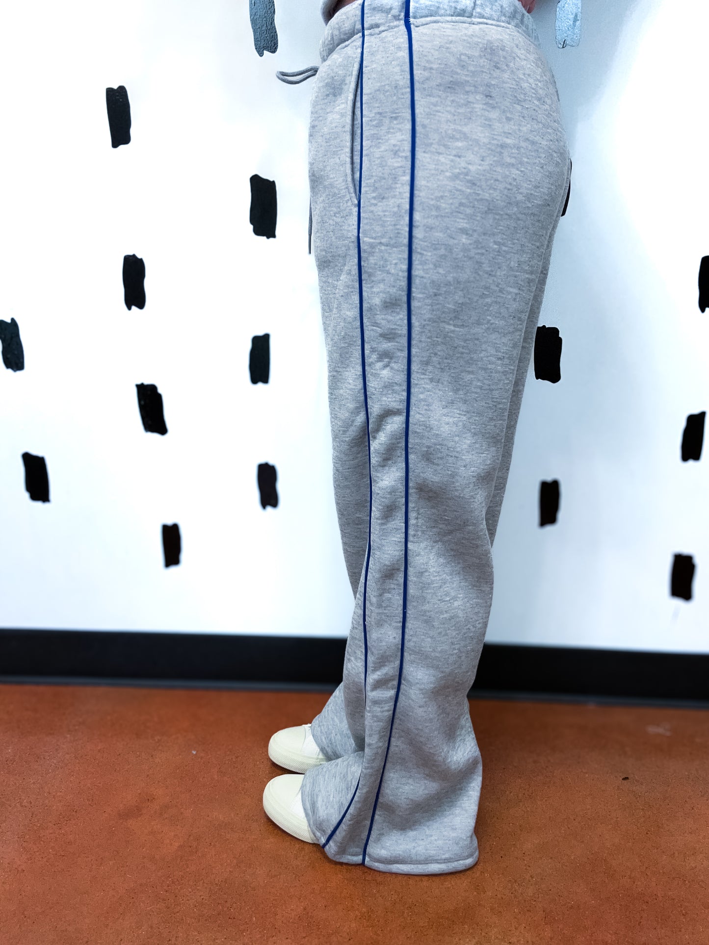 Grey/Royal Line Detail Sweatpants