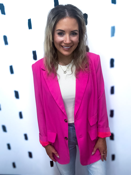Candy Pink Oversized Blazer