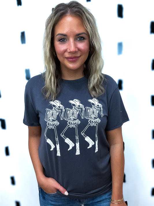 Grey Dancing Skeletons Tee