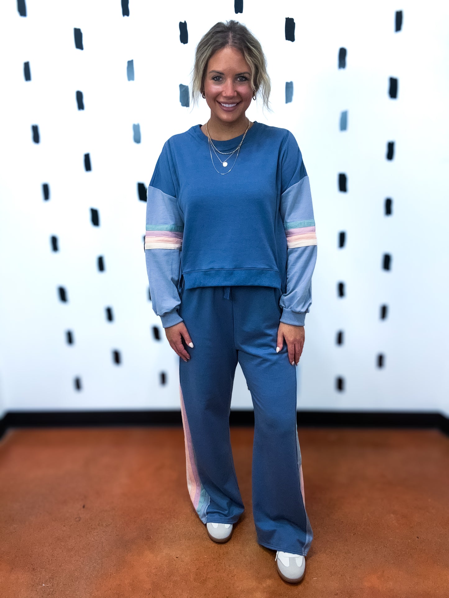 Denim Tape Detail Knit Top