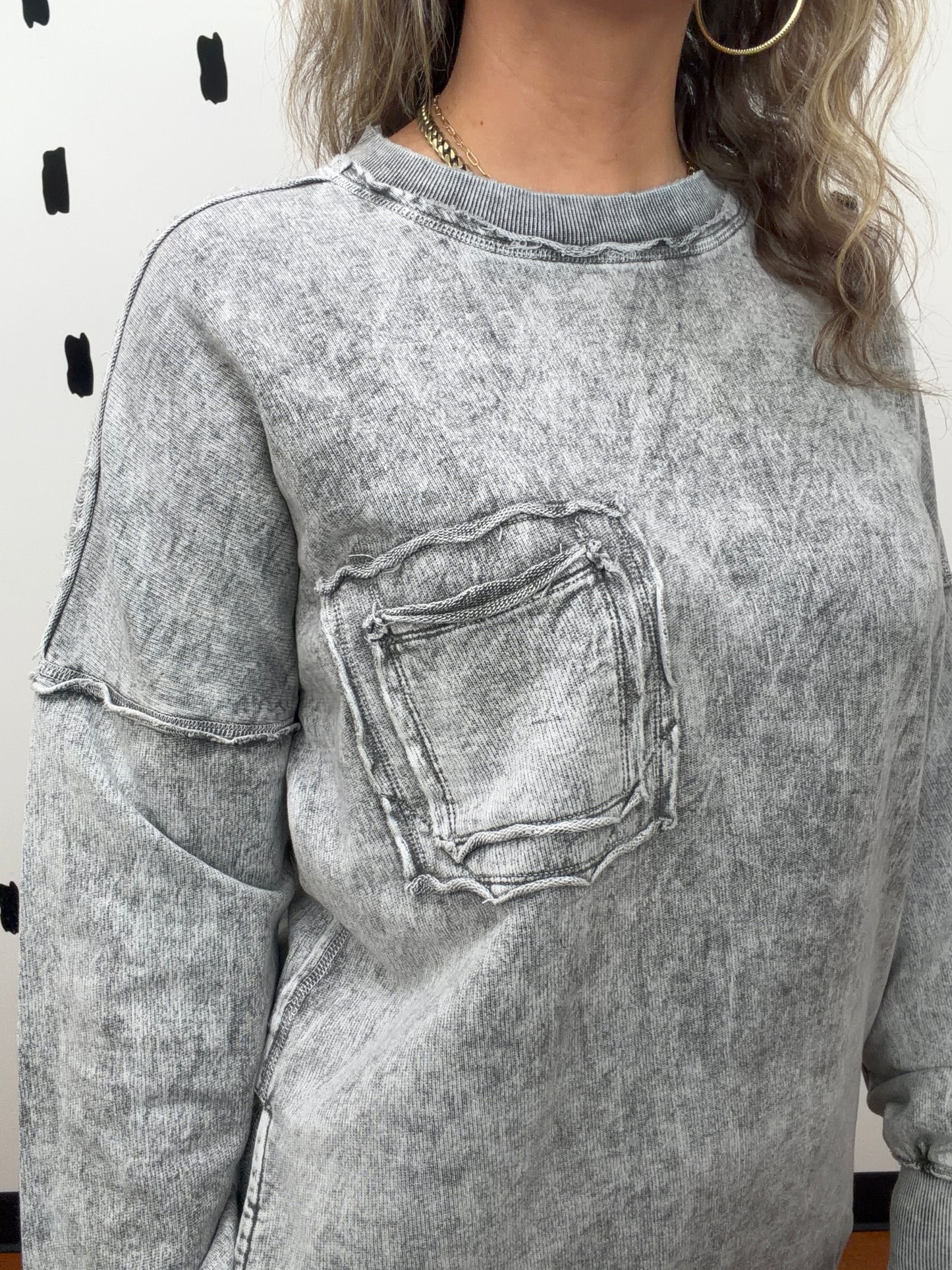 Ash Black Crew Neck Sweatshirt