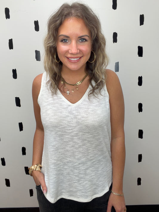 Ivory Knit Sleeveless Top