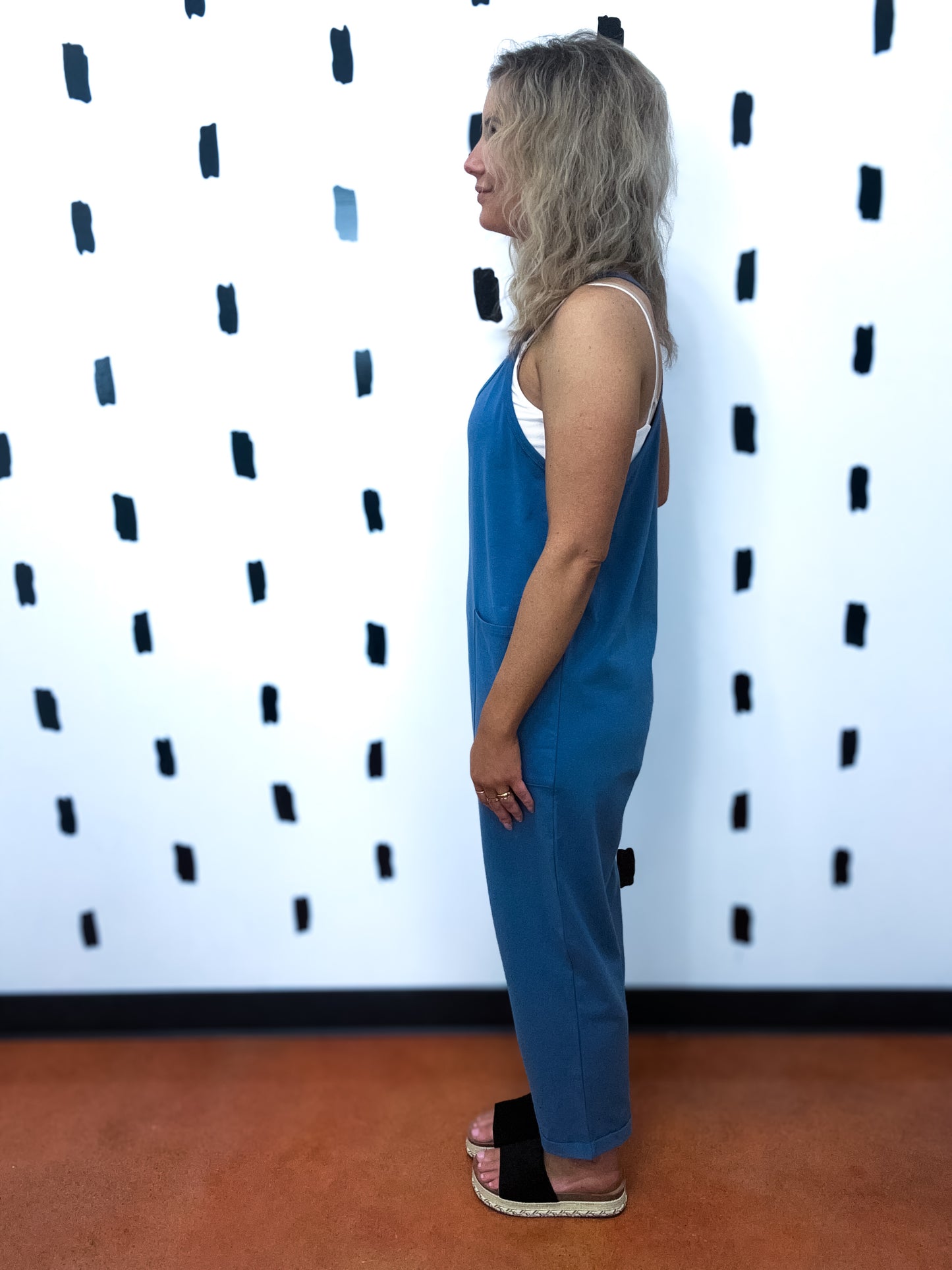 Dusty Blue Sleeveless Jumpsuit