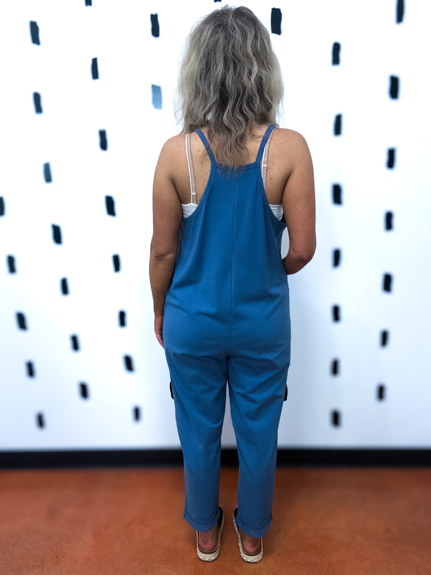 Dusty Blue Sleeveless Jumpsuit