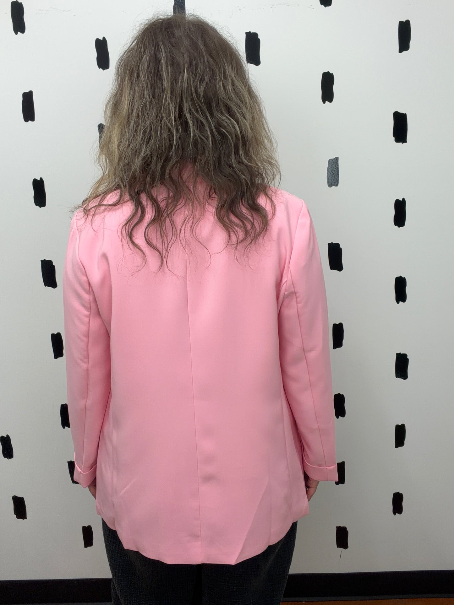 Candy Pink Open Front Blazer