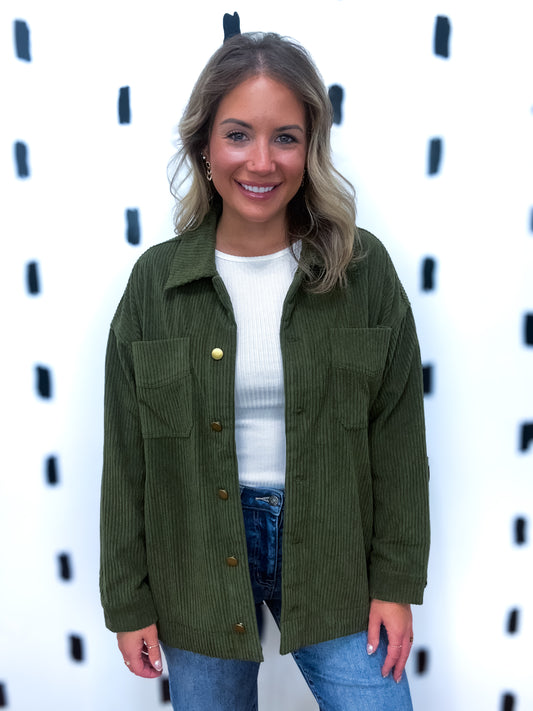 Army Corduroy Oversized Jacket