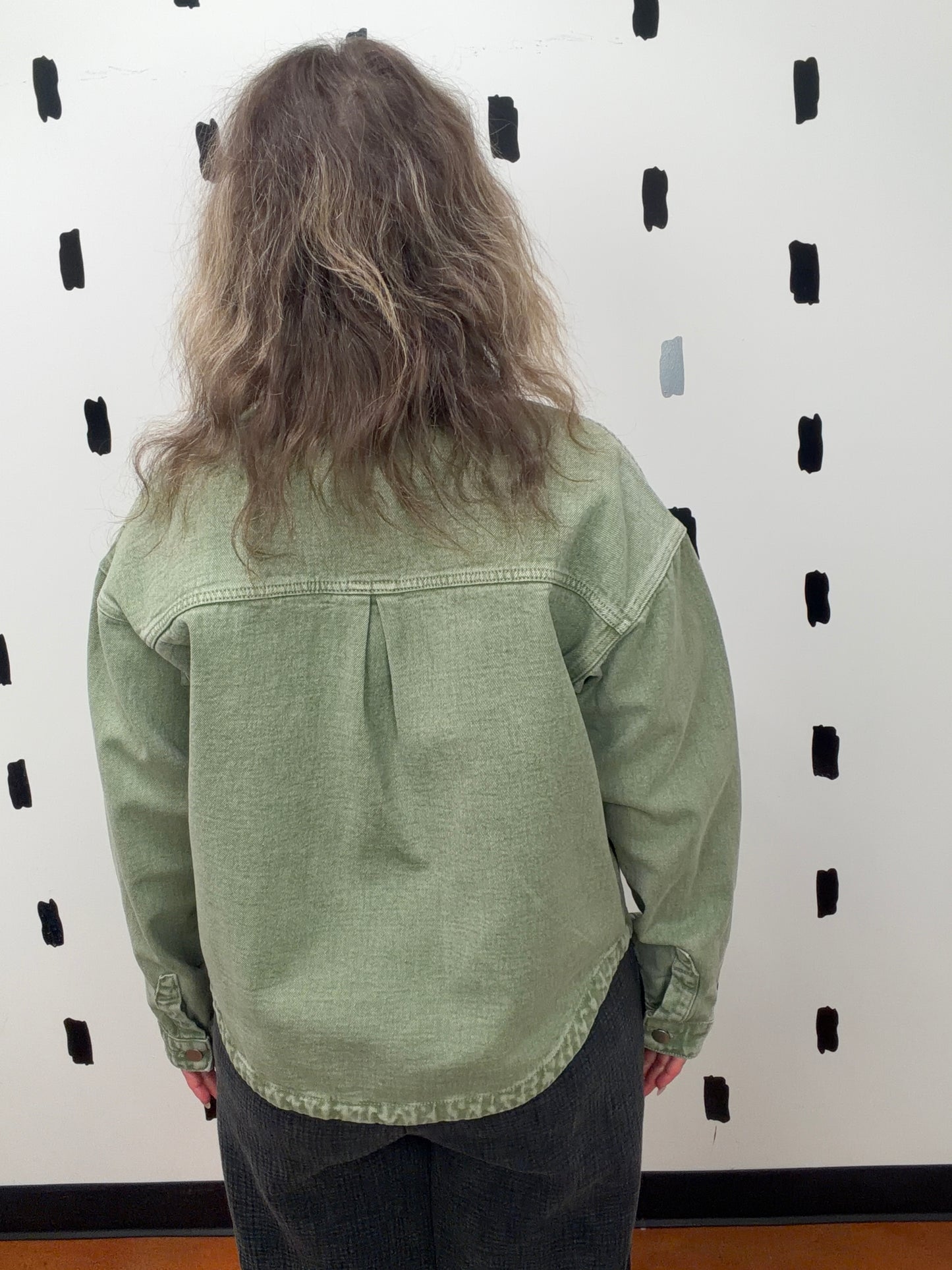 Olive Washed Button Twill Jacket