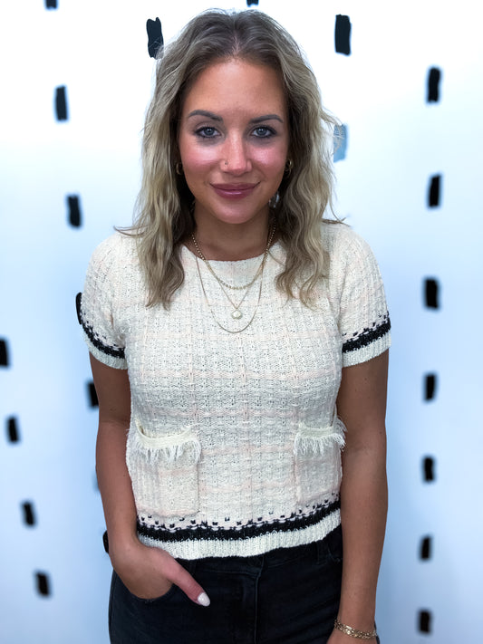 Pearl Harmony Short Sleeve Sweater