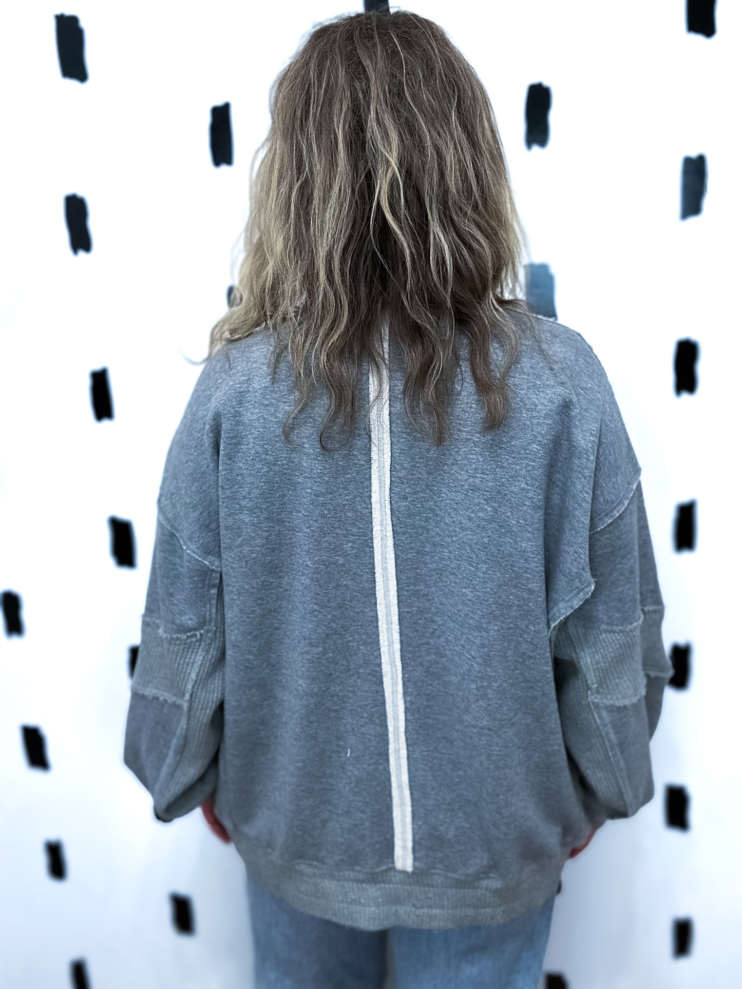 Grey Raw Edge Zip Up Fleece Jacket