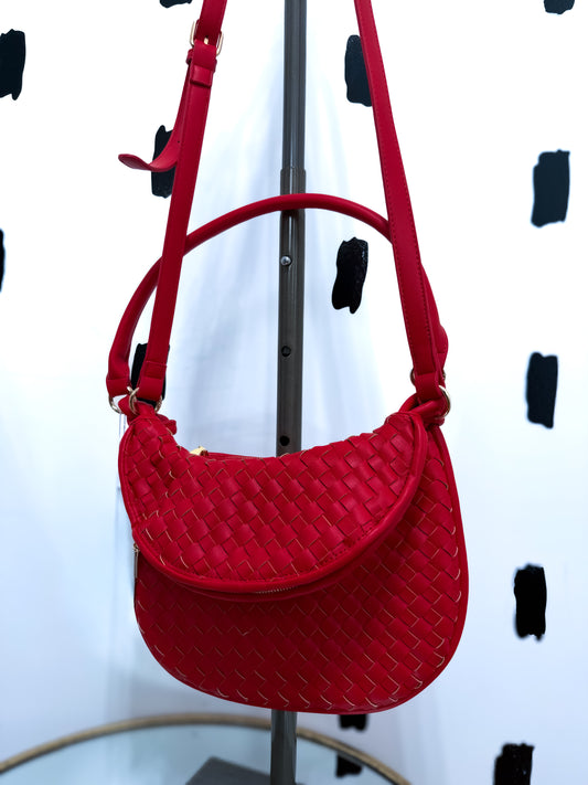 Red Woven Crossbody