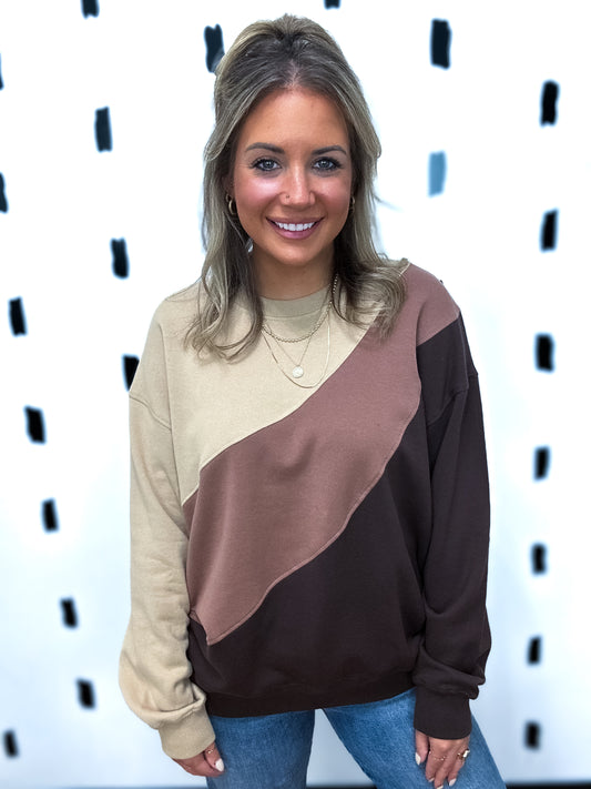 Brown Combo Stripe Sweater