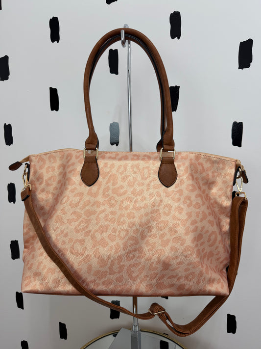 Peach Leopard Weekender Bag