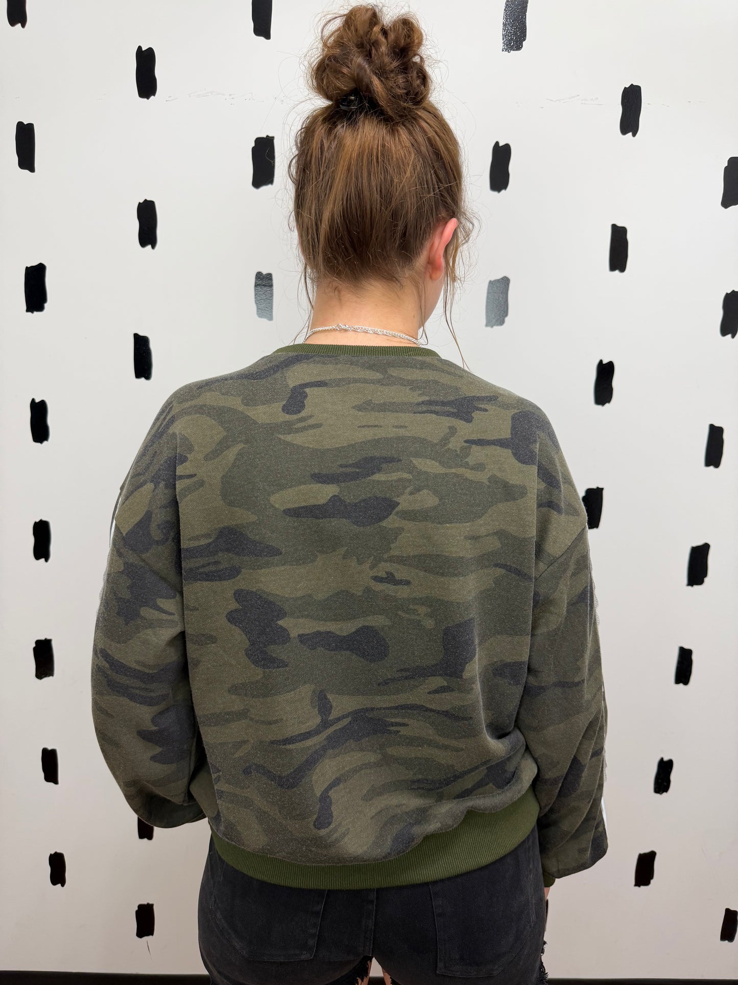 Camo Long Sleeve Lace Sweatshirt
