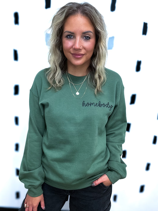 Military Green Homebody Graphic Sweatshirt