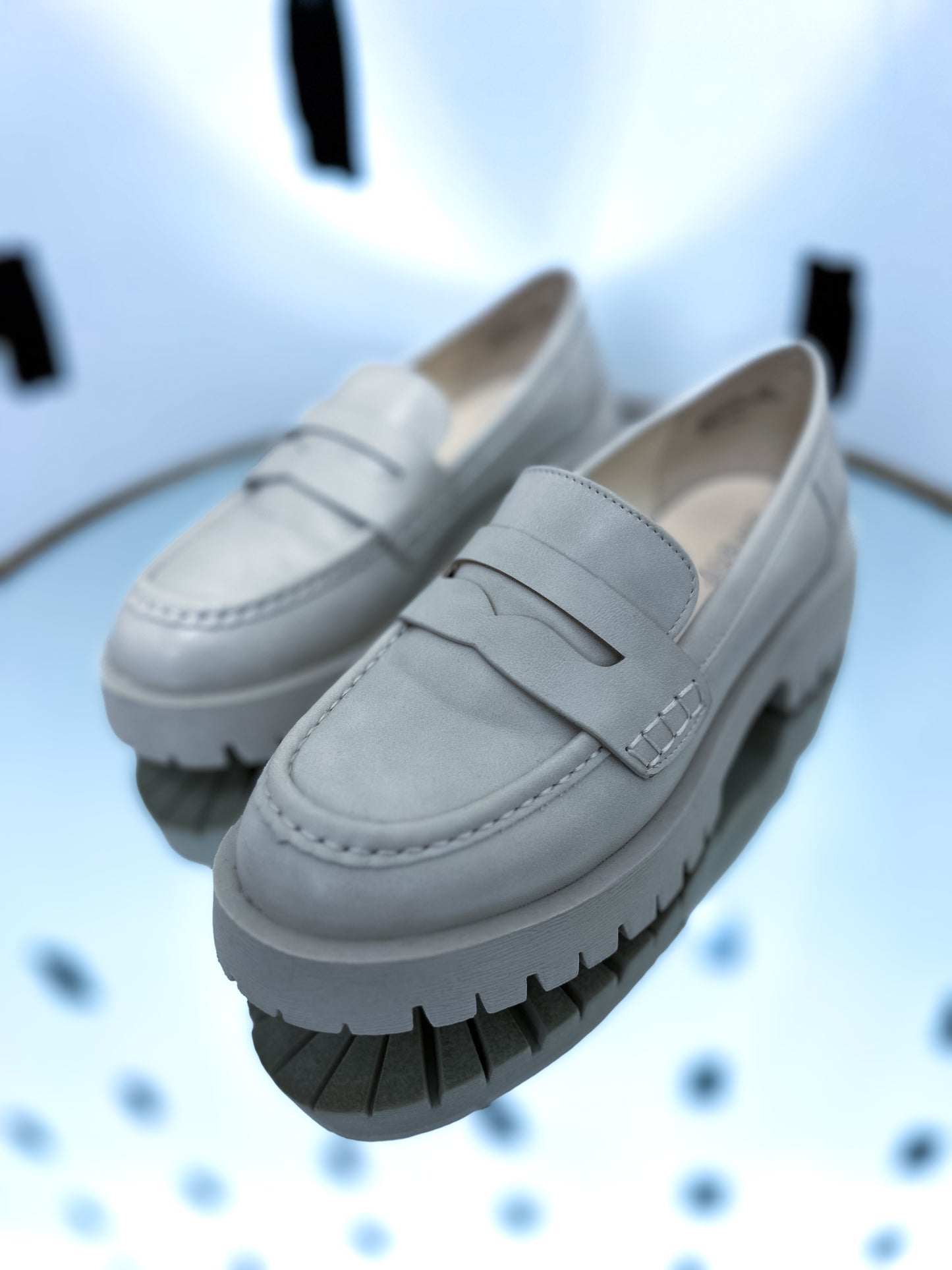 Ivory Lug Sole Penny Loafers