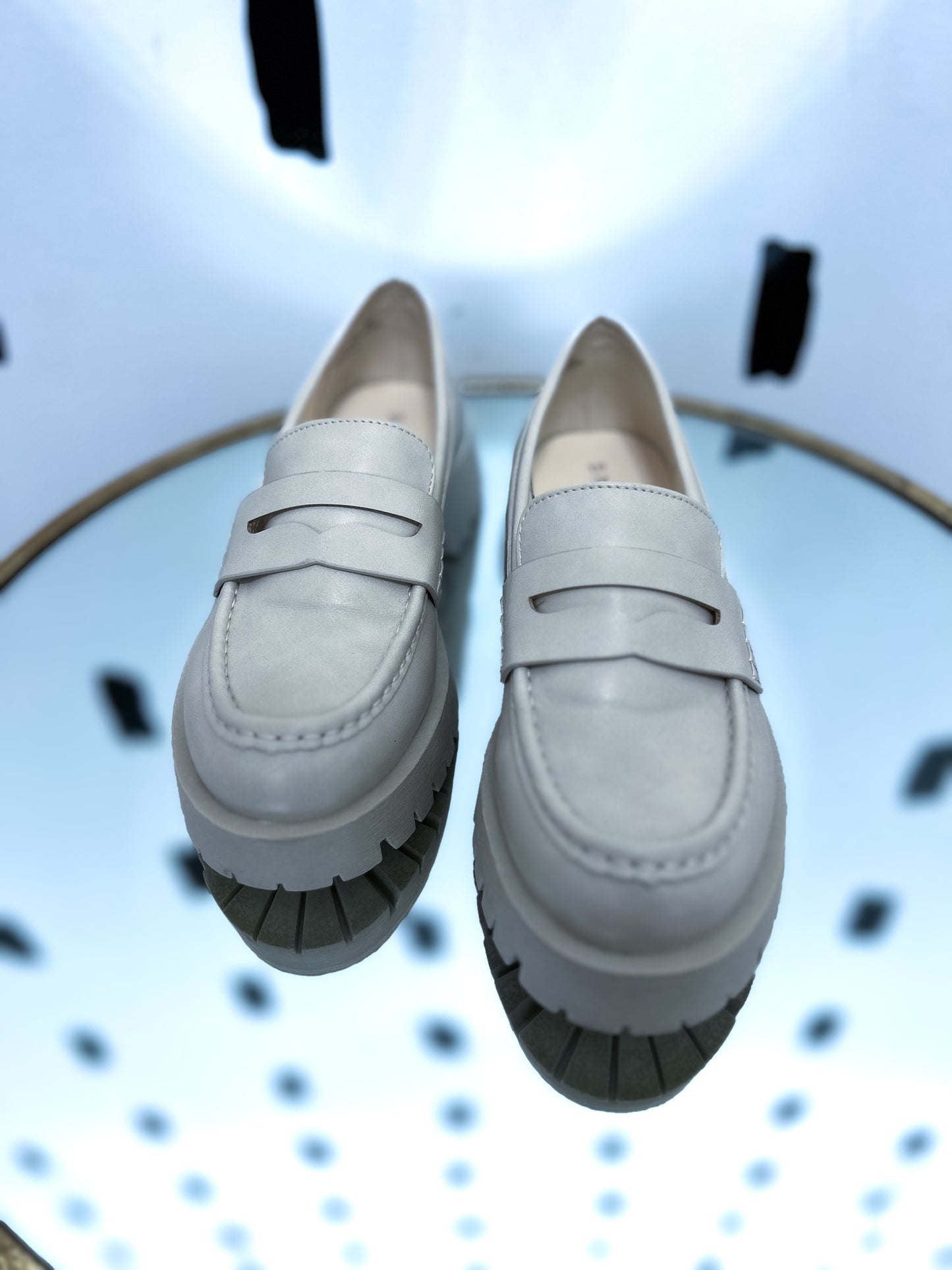 Ivory Lug Sole Penny Loafers