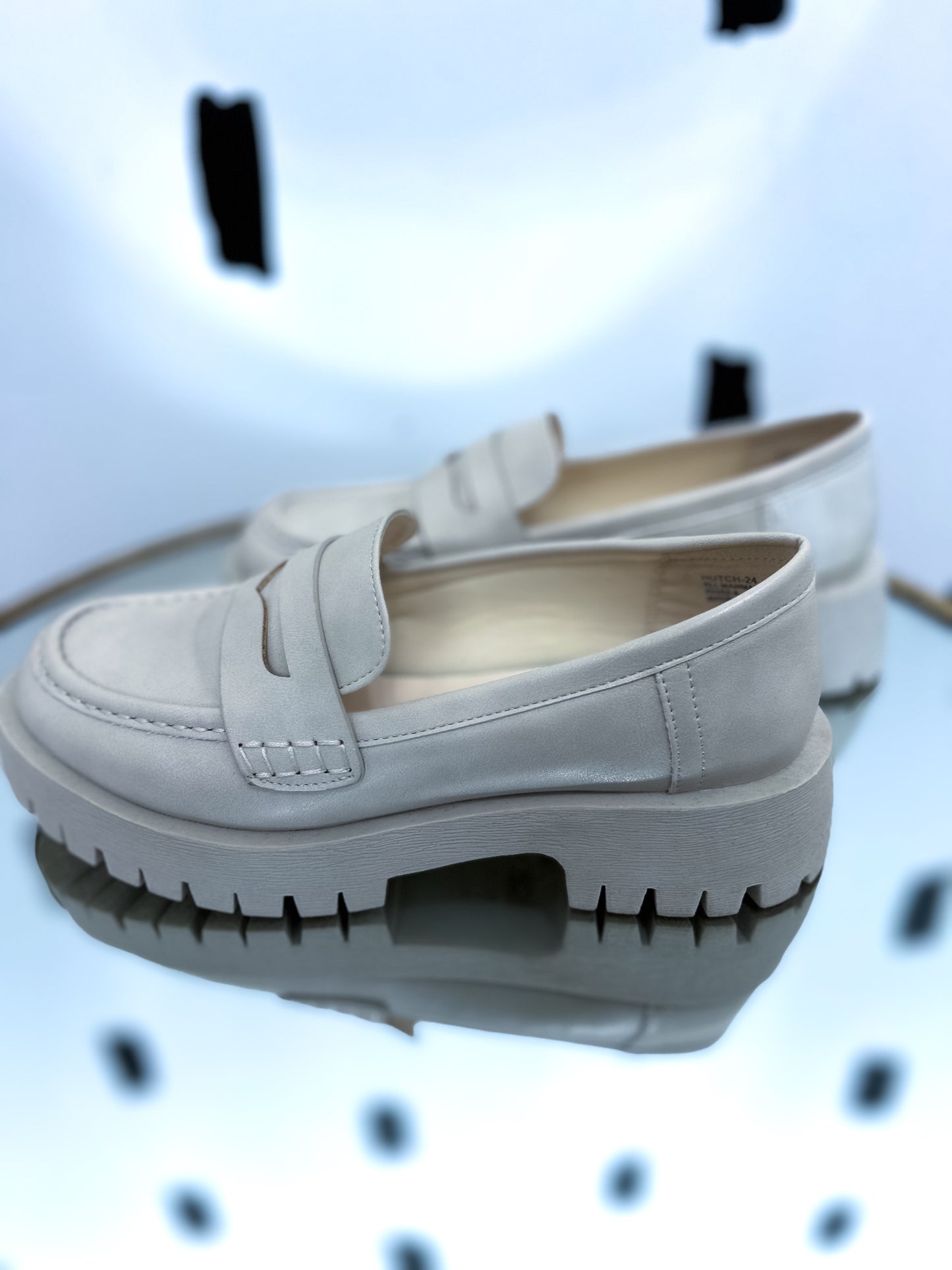 Ivory Lug Sole Penny Loafers