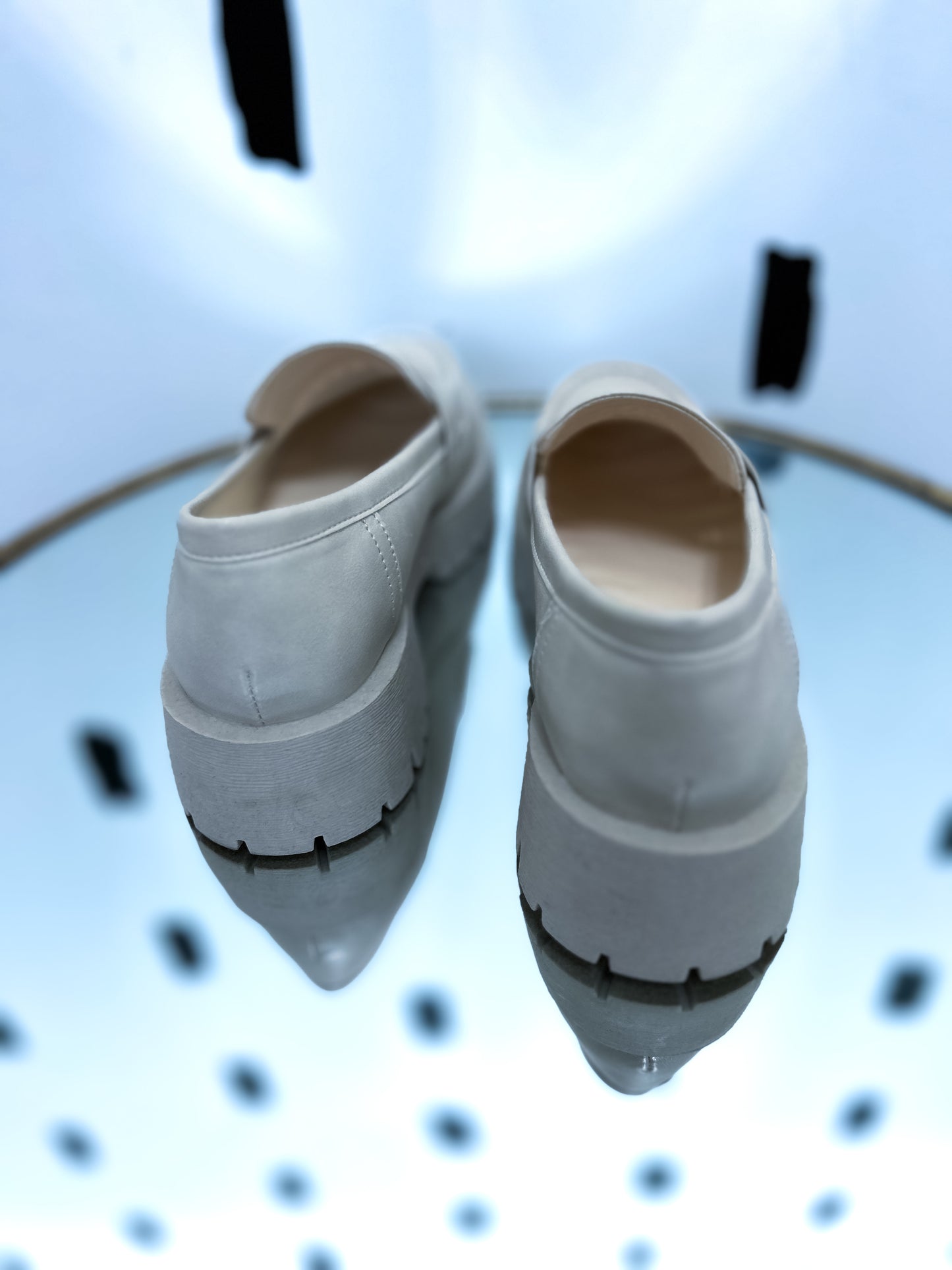 Ivory Lug Sole Penny Loafers