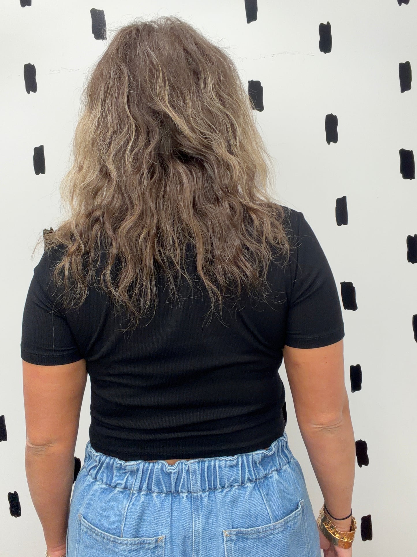 Black Ribbed Baby Tee
