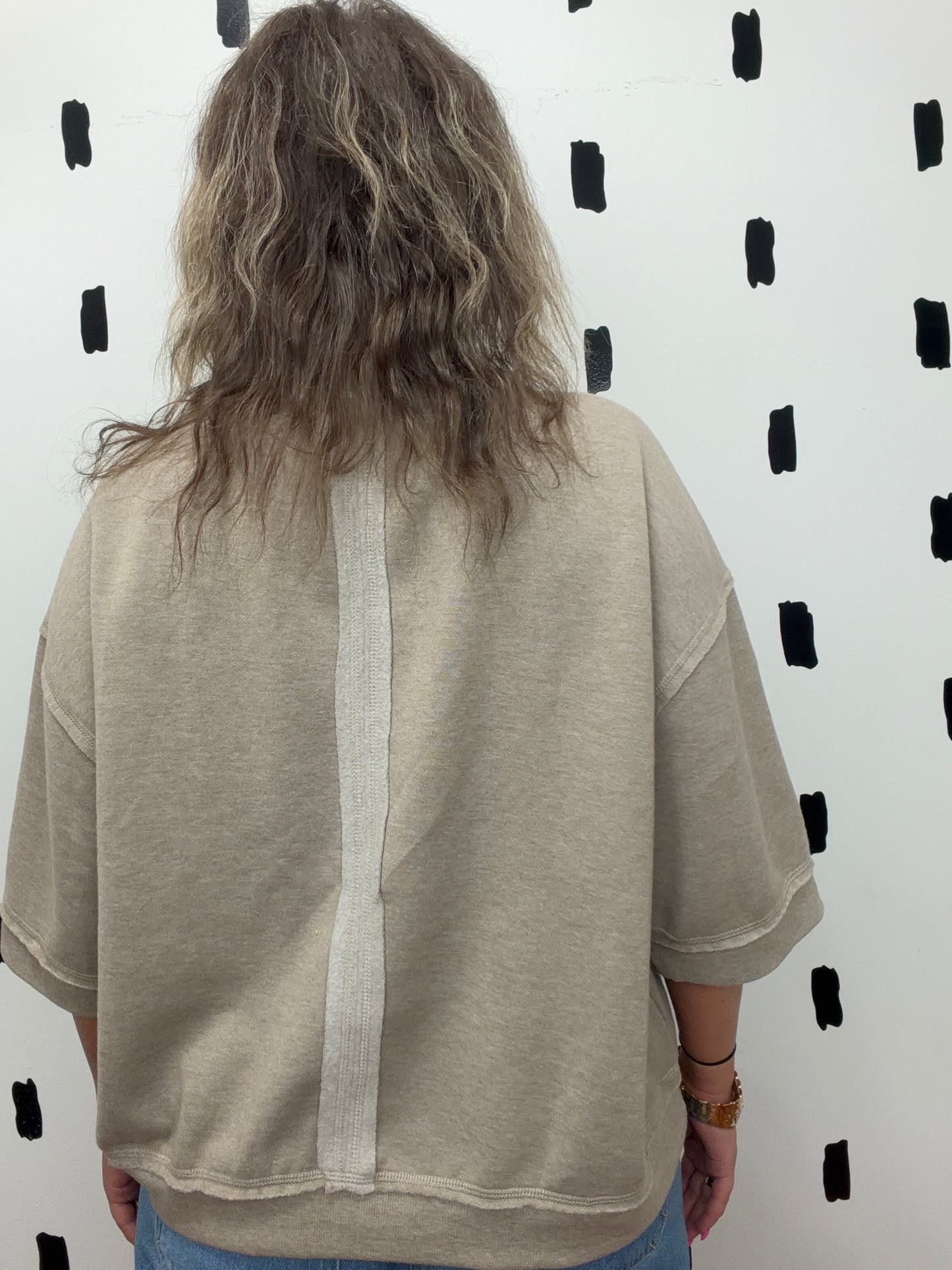 Taupe 3/4 Sleeve Lounge Top