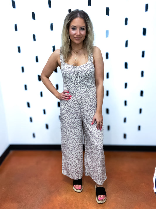Ivory Floral Jumpsuit