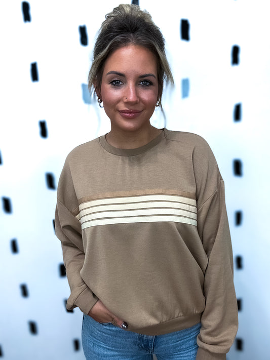 Brown Retro Stripe Sweatshirt