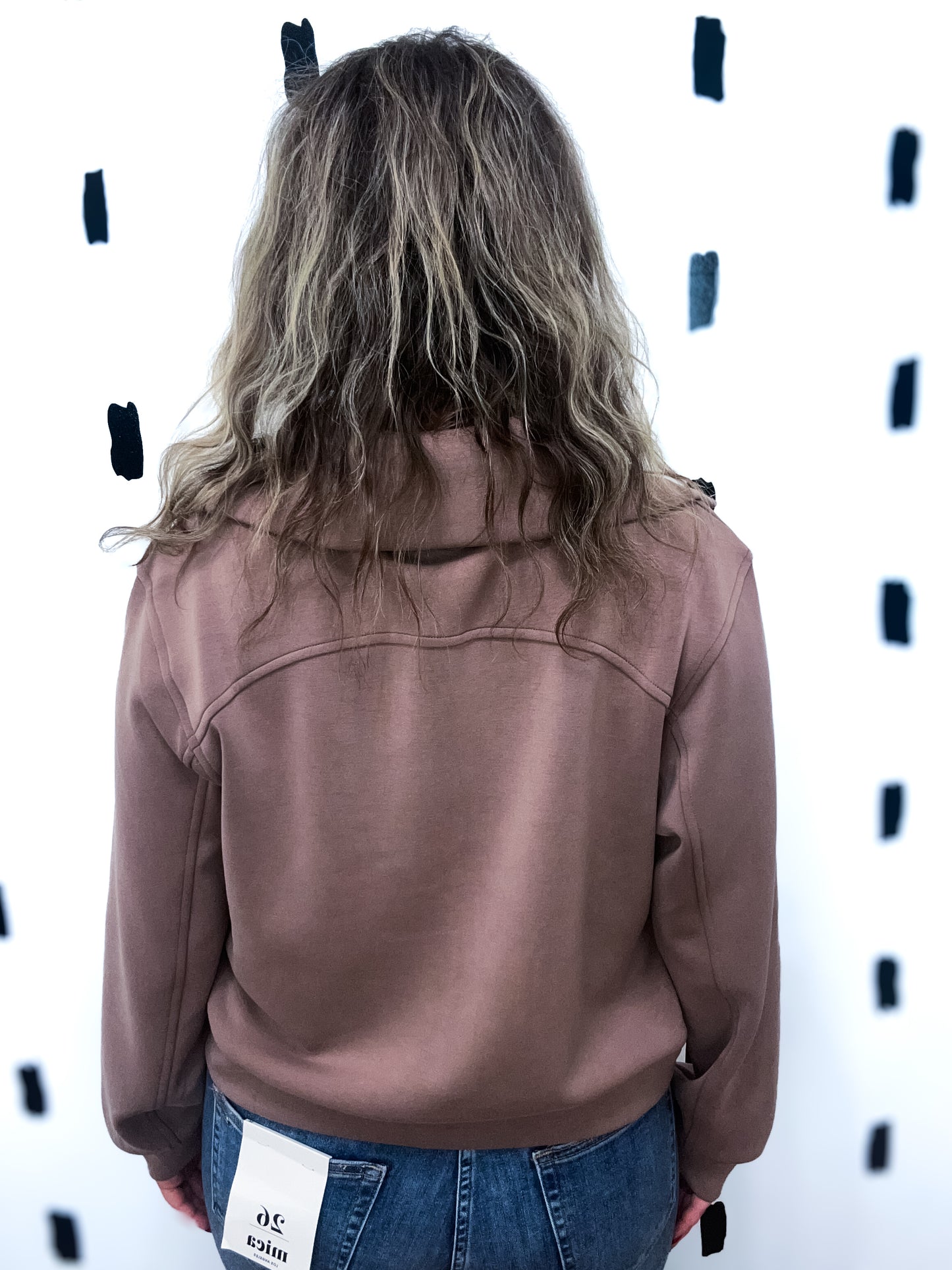 Mocha Cloud Knit Half Zip Pullover