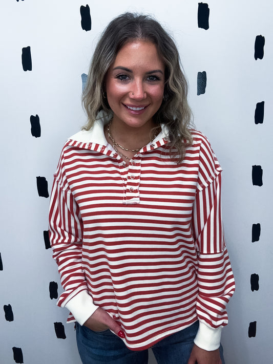 Burnt Orange Long Sleeve Henley