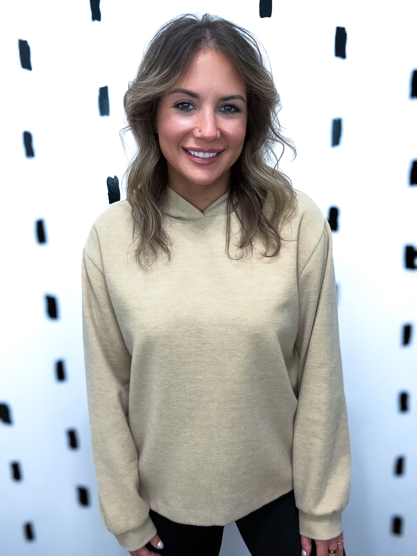 Taupe Drop Shoulder Relax Hoodie