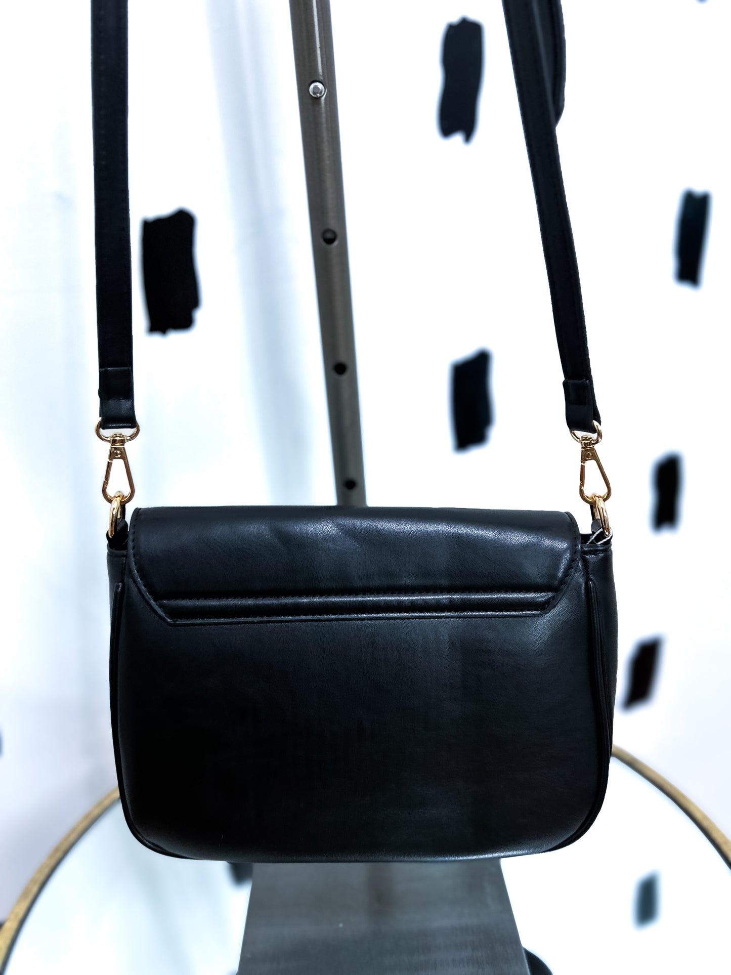 Black Zipper Crossbody