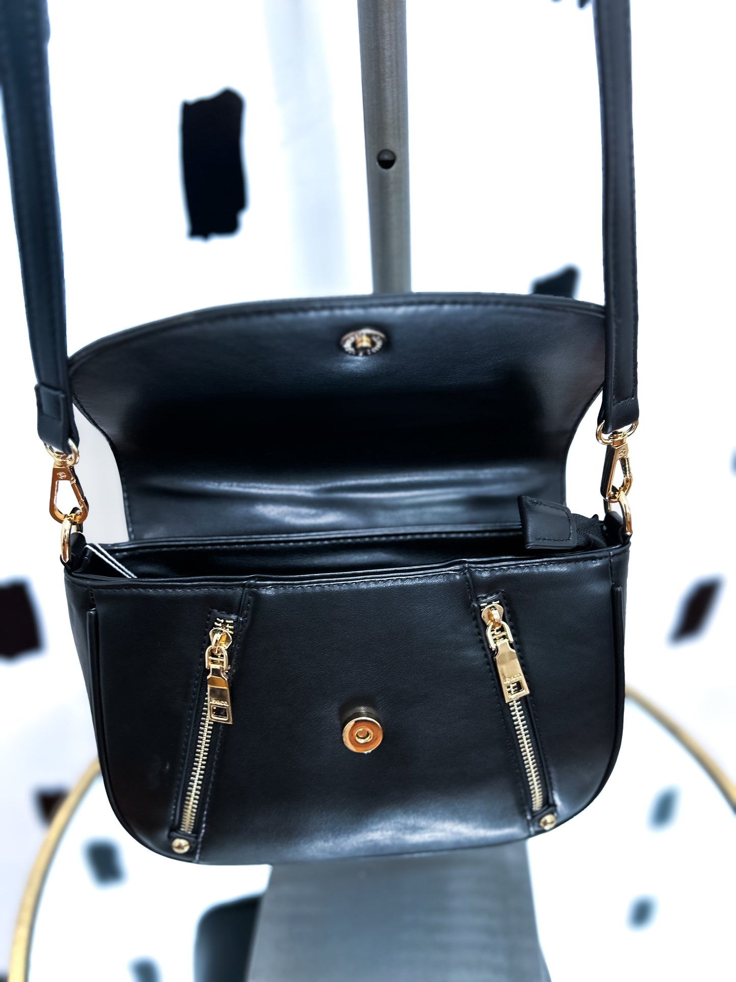 Black Zipper Crossbody