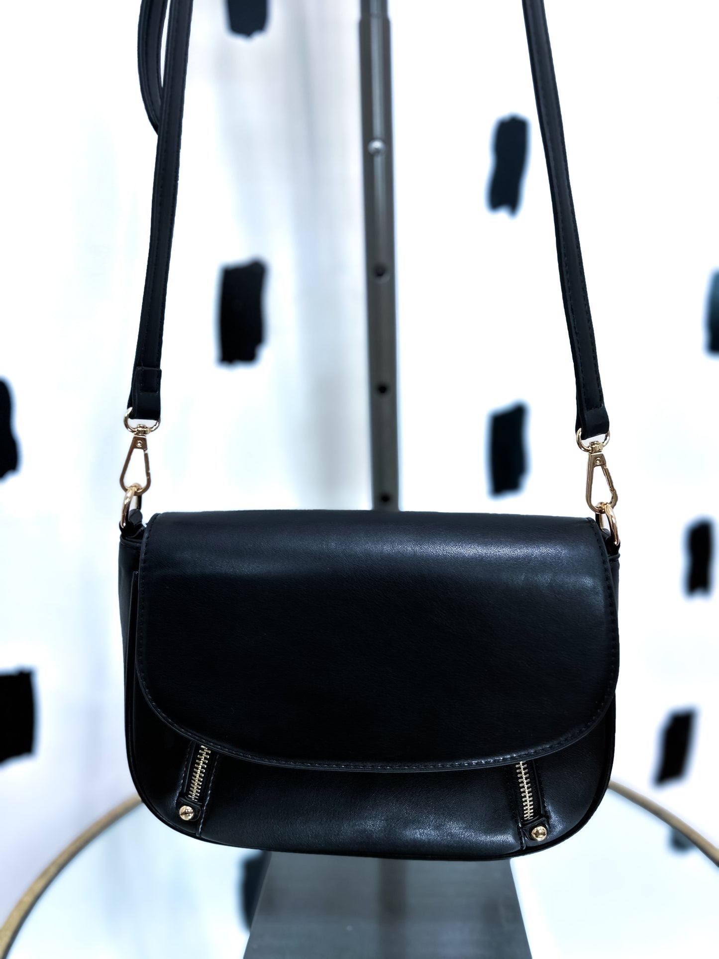 Black Zipper Crossbody