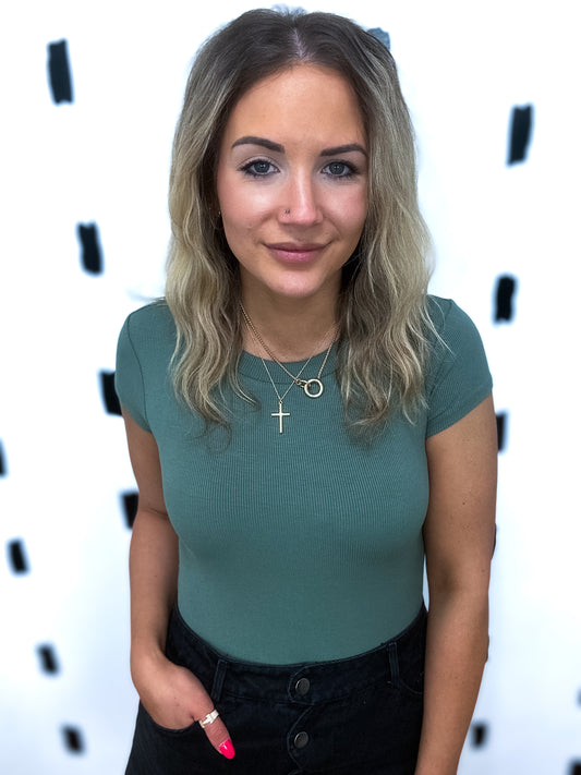 Round Neck Short Sleeve Bodysuit