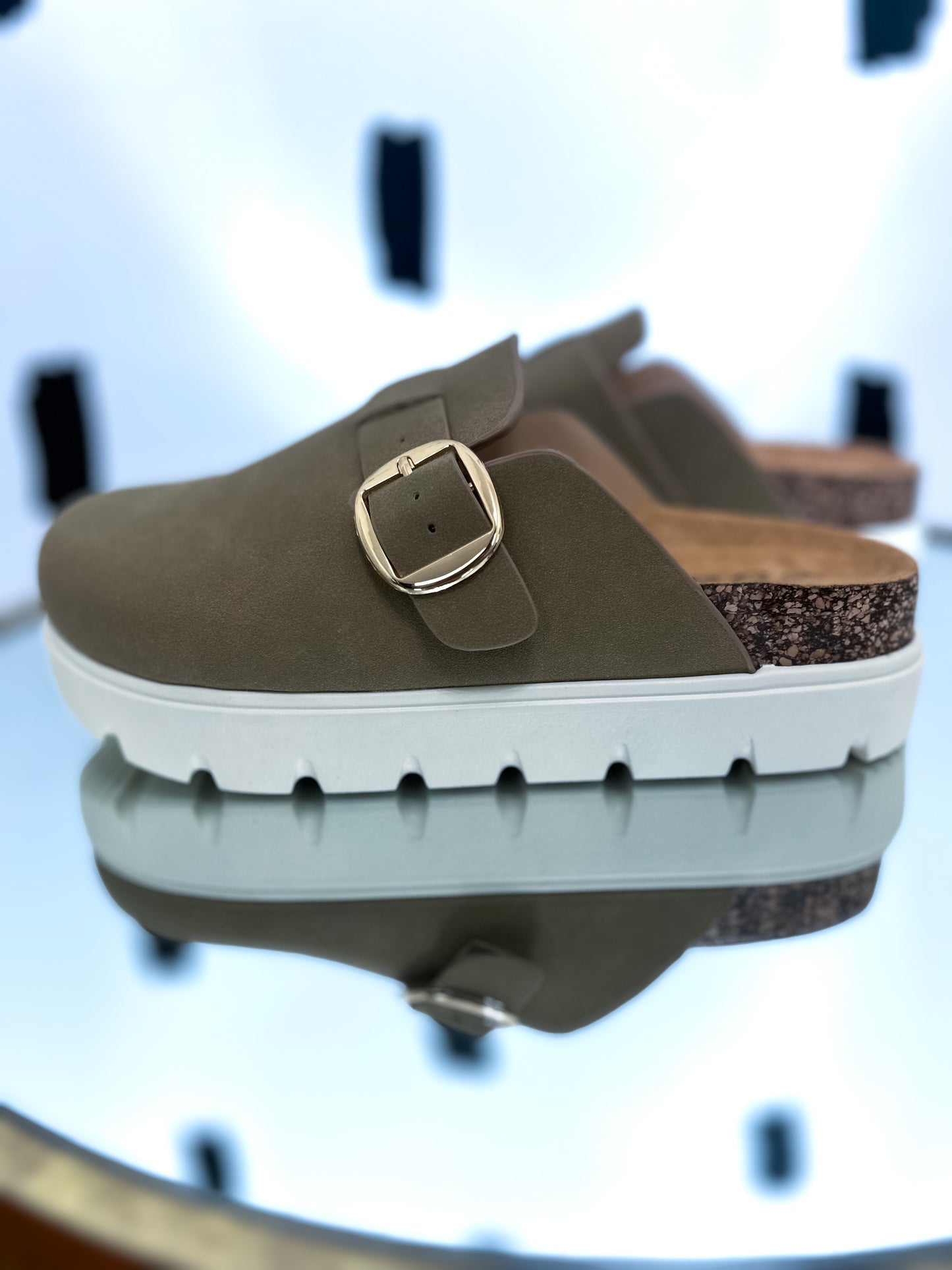Dark Taupe/Ivory Clogs